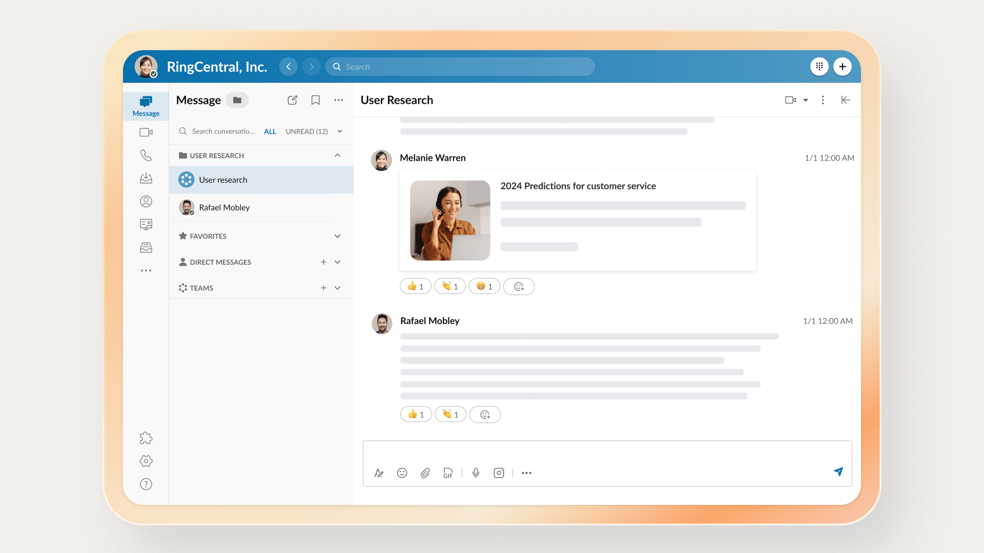 Team messaging is quick and easy with RingCentral