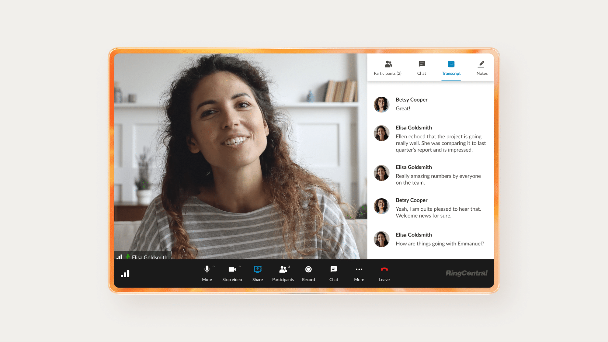 RingSense AI automatically transcribes your video meetings