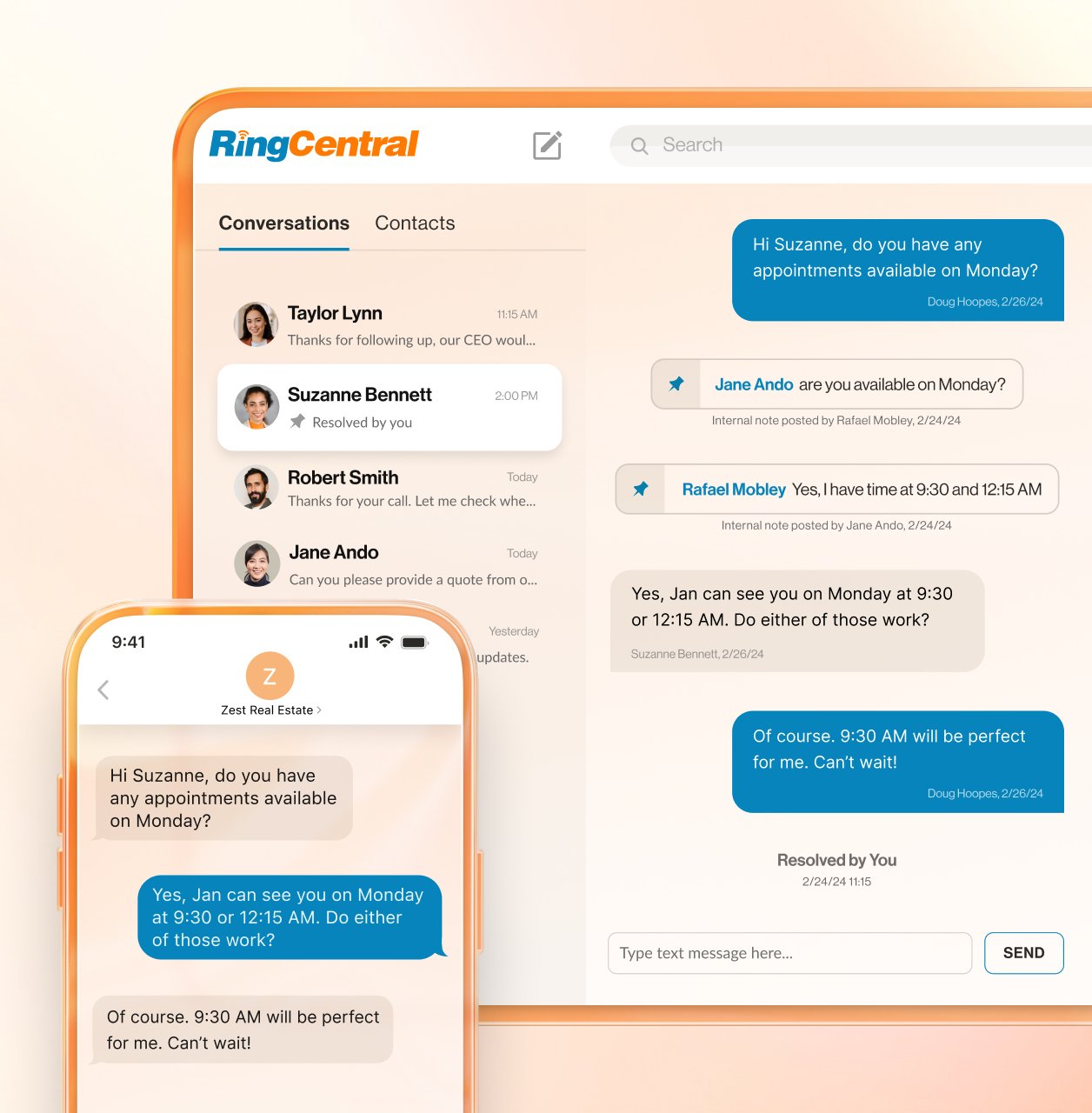 RingCentral Advanced SMS Inbox