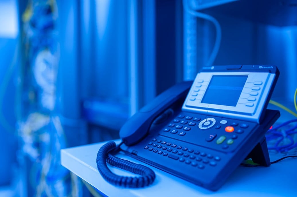 An IP phone of the kind you may use alongside SIP trunking