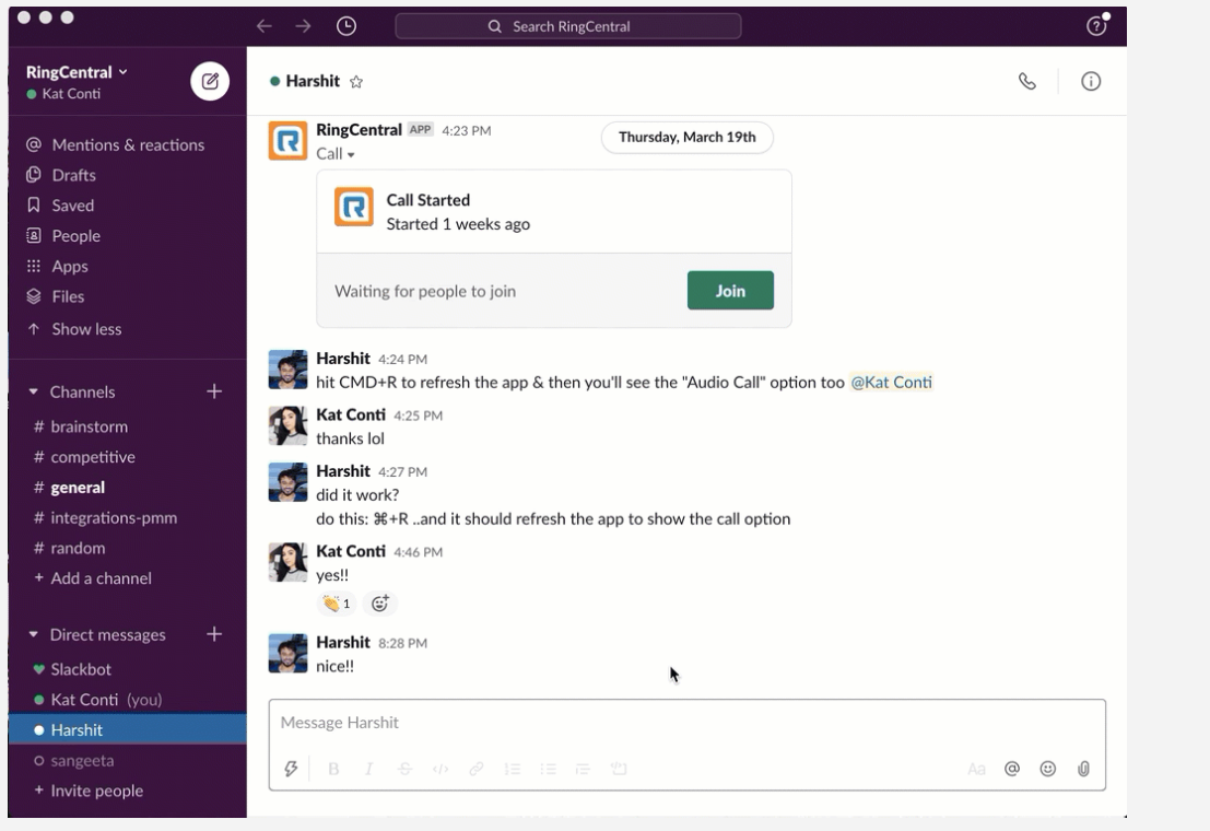 Slack and RingCentral are two AI tools for business that you can integrate for even greater benefits