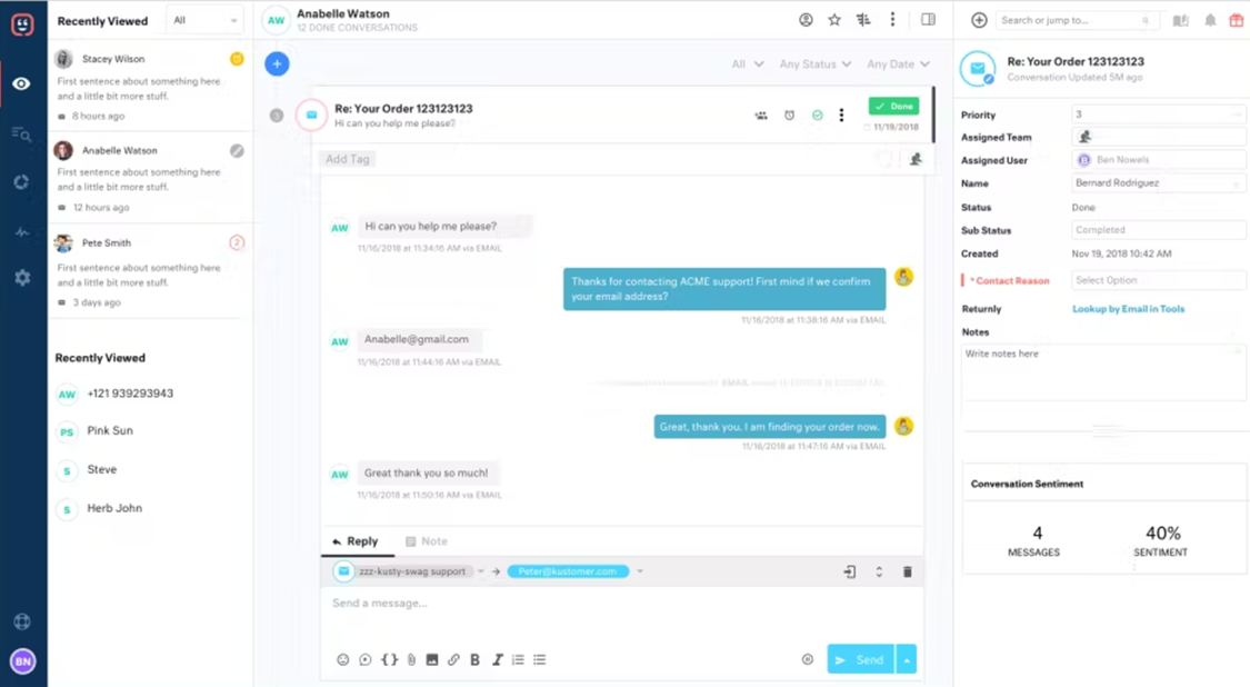 Kustomer is a customer service platform that combines CRM and ticketing features