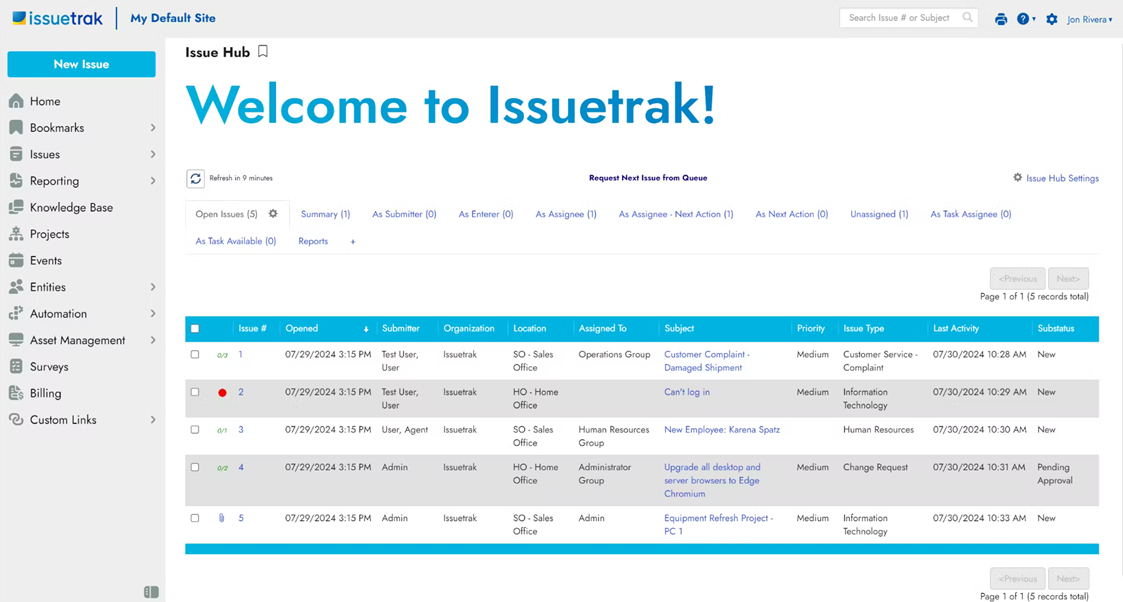 Issuetrak is an example of the ticketing system version of customer service platform