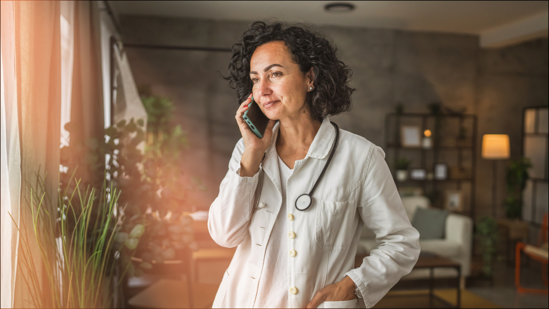 Doctor on phone with patient RingSense